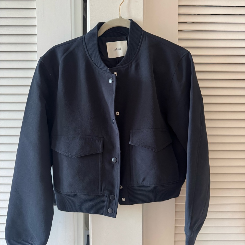 Dark Navy Aritzia Bomber Jacket M